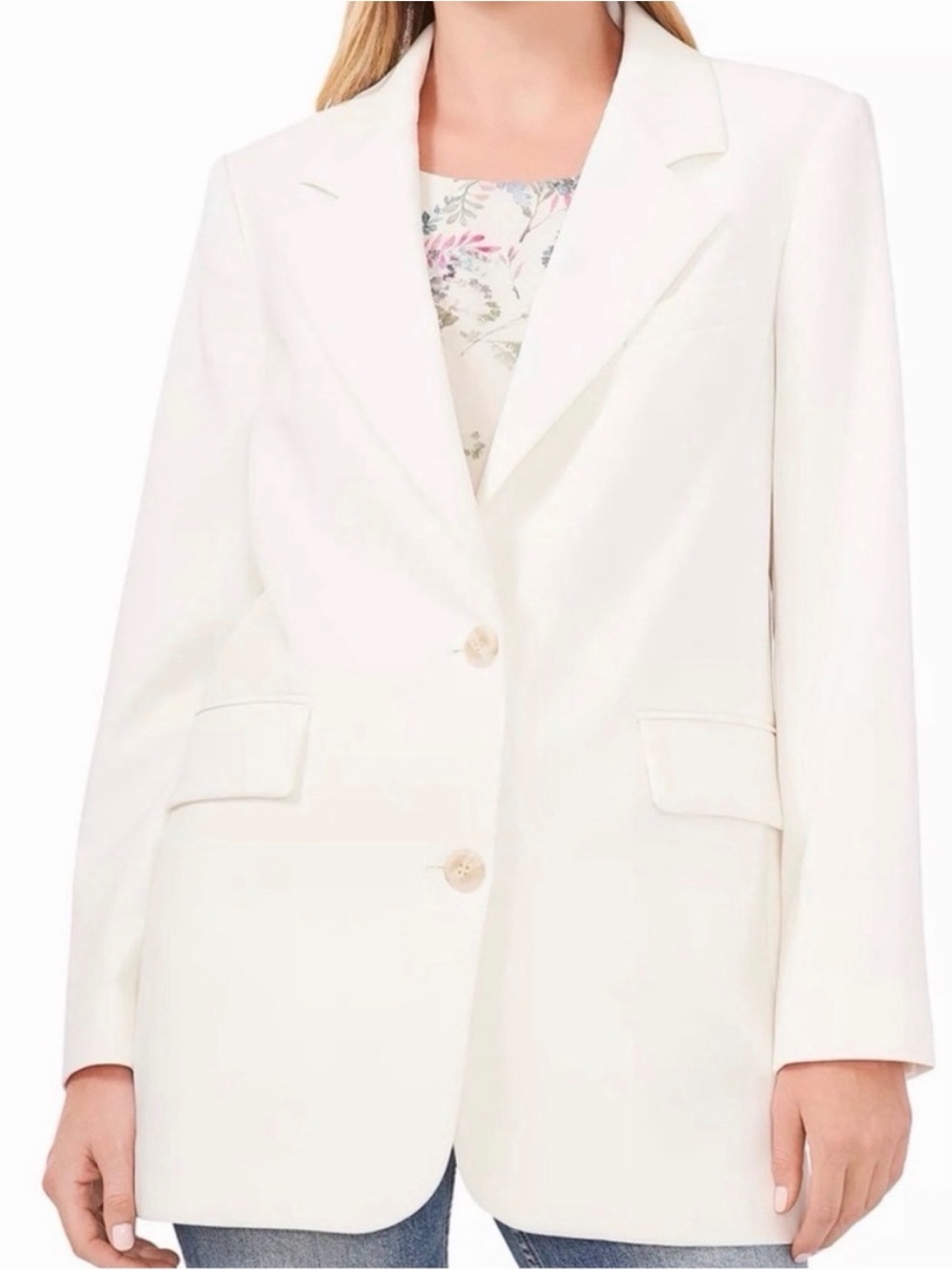 Like New! Vince Camuto White Tailored Blazer Single Button Size 12